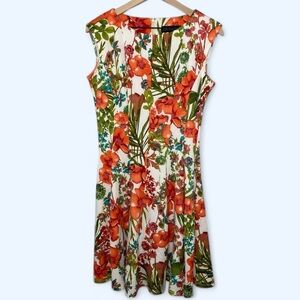 NWT Zarr Floral Coral Scuba Dress